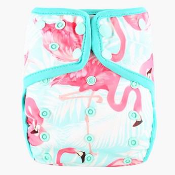 Little Story Flamingo Print Reusable Diaper with Insert