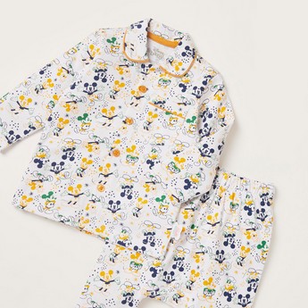 Disney All-Over Mickey Mouse Print Shirt and Pyjamas Set