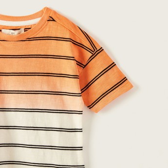 Juniors Striped T-shirt with Short Sleeves