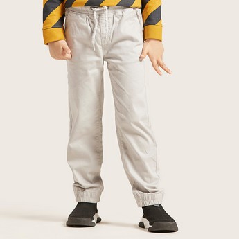 Juniors Solid Pants with Pockets and Elasticated Drawstring Waist