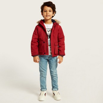 Juniors Zip Through Jacket with Hood and Pockets