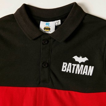 Batman Polo T-shirt with Short Sleeves and Button Closure