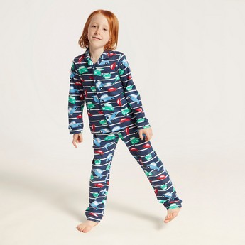 Juniors Printed Shirt and Pyjama Set