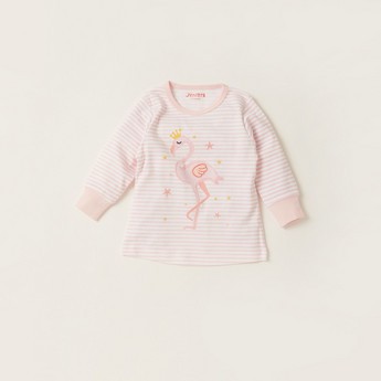 Juniors Flamingo Print T-shirt and Pyjama Set