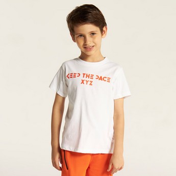 XYZ Printed Crew Neck T-shirt and Shorts Set