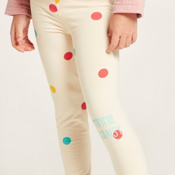 Disney Printed Leggings with Elasticated Waistband