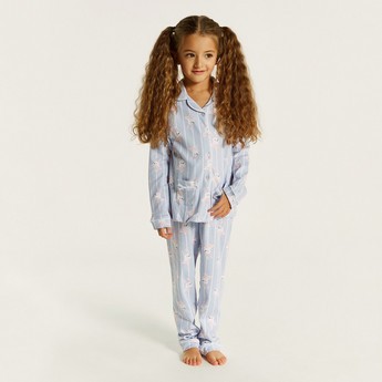 Juniors Printed Long Sleeve Shirt and Pyjama Set