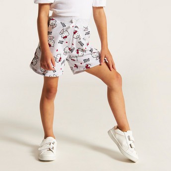 Sanrio Hello Kitty Print Shorts with Elasticised Waistband and Pockets