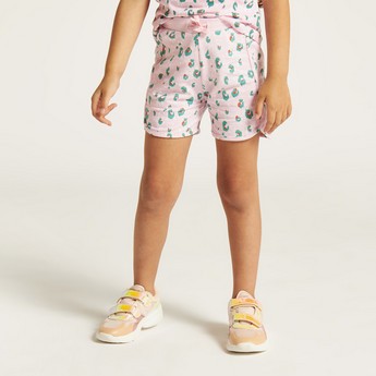 Juniors Printed Shorts with Drawstring Closure