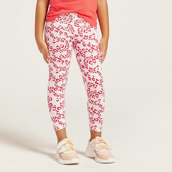 Sanrio Leopard Print Leggings with Elasticated Waistband