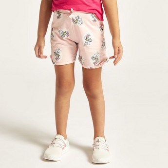 Disney Daisy Duck Print Shorts with Drawstring Closure