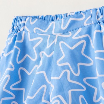 Juniors All-Over Star Print Shorts with Elasticised Waistband