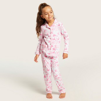 Barbie Printed Shirt and Pyjama Set