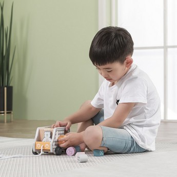 PolarB Pull-Along Shape Sorting Truck Toy