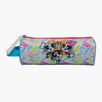 The Powerpuff Girls Print Pencil Case with Strap and Zip Closure