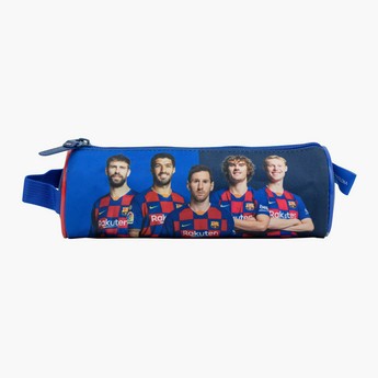 Barcelona Print Pencil Case with Strap and Zip Closure