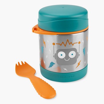 Skip Hop Spark Style Robot Print Food Jar with Spork