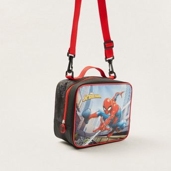 First Kid Spider-Man Print Lunch Bag with Detachable Strap and Zip Closure