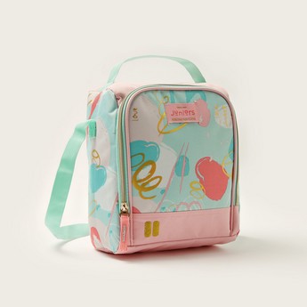 Juniors Printed Lunch Bag with Adjustable Strap and Zip Closure