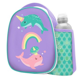 Smash Dolphin Print Lunch Bag with Bottle Holder