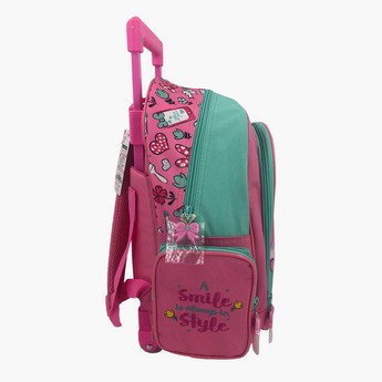 Disney Minnie Mouse Print Trolley Backpack with Zip Closure -14 inches