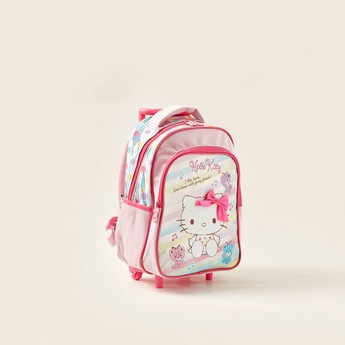 Hello Kitty Print Trolley Backpack with Retractable Handle - 14 inches