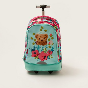 Juniors Printed Trolley Backpack with Lunch Bag and Pencil Pouch - 20 inches