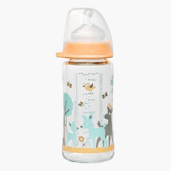 Nip Printed Wide Neck Feeding Bottle with Cap - 240 ml