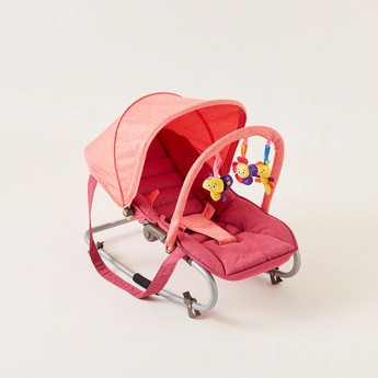 Juniors Coral Baby Rocker with Canopy