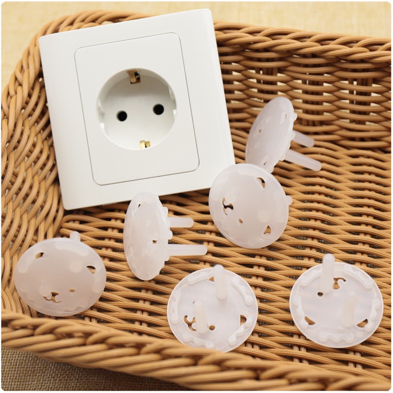 9pcs Bear EU Electrical Power Socket Outlet Child Kids Child Safety Guard Protection Kids Sockets Cover Sockets Protector Cover