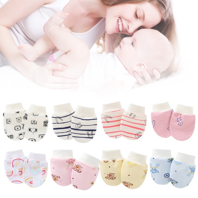 Baby Anti Scratch Gloves Soft Cotton Newborn Gloves Newborn Face Protection Anti Scratch Gloves Hand Protector Supplies For Baby Boys Girls