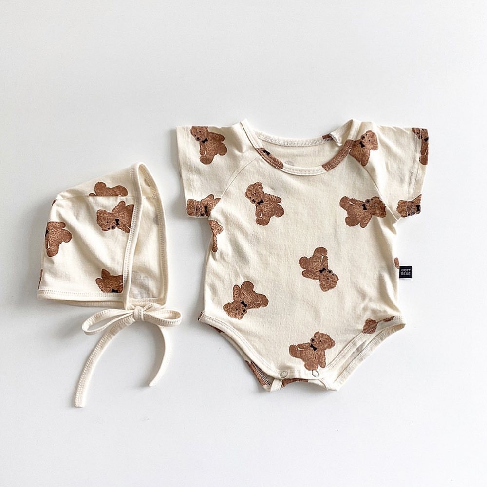 MILANCEL Children's Underwear 2021 Summer Fashion Teddy Bear One-piece Suit Set