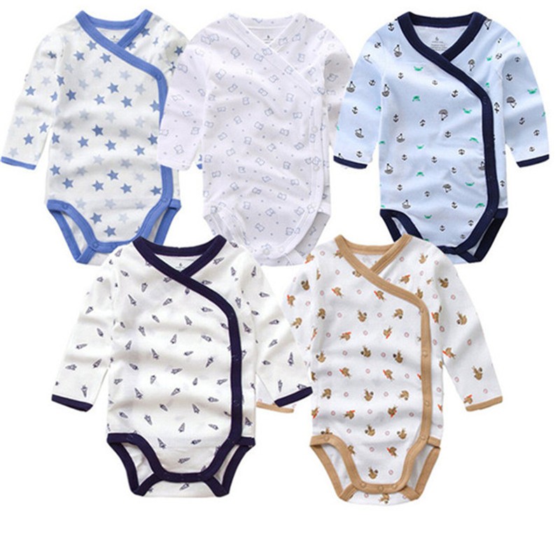 5pcs/lot Baby Bodysuits Autumn Newborn 100% Cotton Body Baby Long Sleeve Underwear Infant Jumpsuits Boys Girls Pajamas Clothes