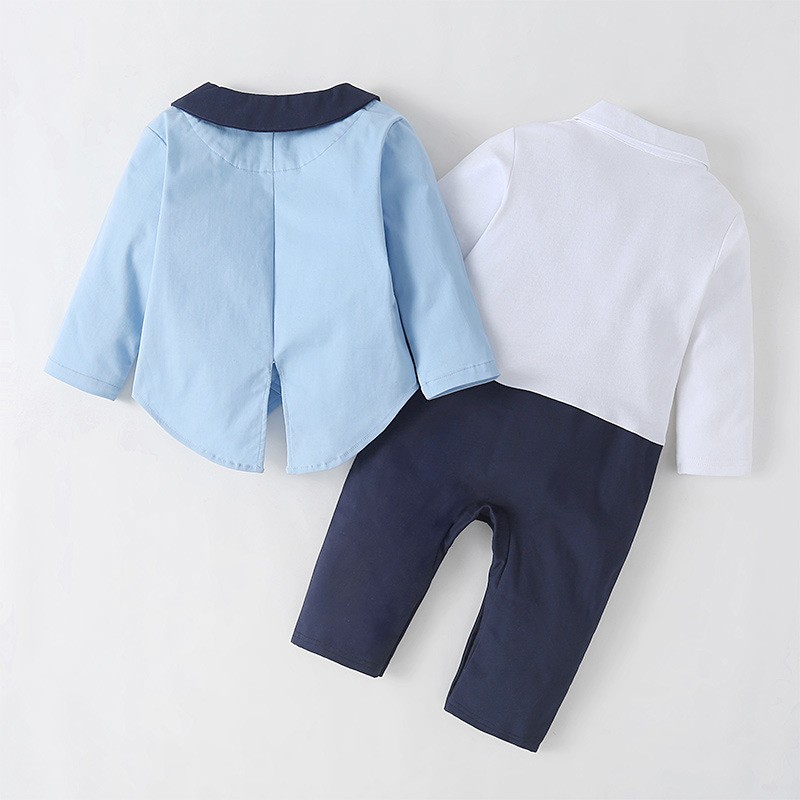 New boys clothes spring and autumn baby rompers coat 2pcs suit baby boy clothes kids outfits