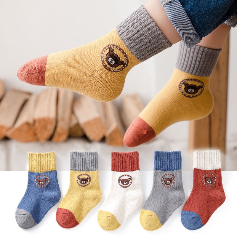 5pairs/lot Baby Boys Girls Socks Fashion Cartoon Animal Pattern Cotton Kids Socks 1-12 Years New Spring Autumn Socks for Boy