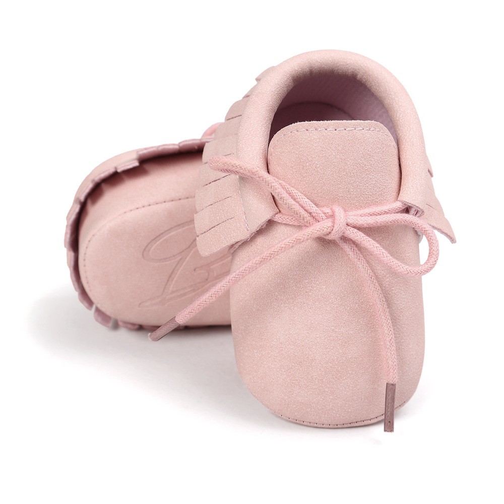 Newborn Baby Shoes Infant Boys Girl Classic Lace-up Tassels Suede Sofe Anti-Slip Toddler Crib Crawling Shoes Moccasins 10-colors