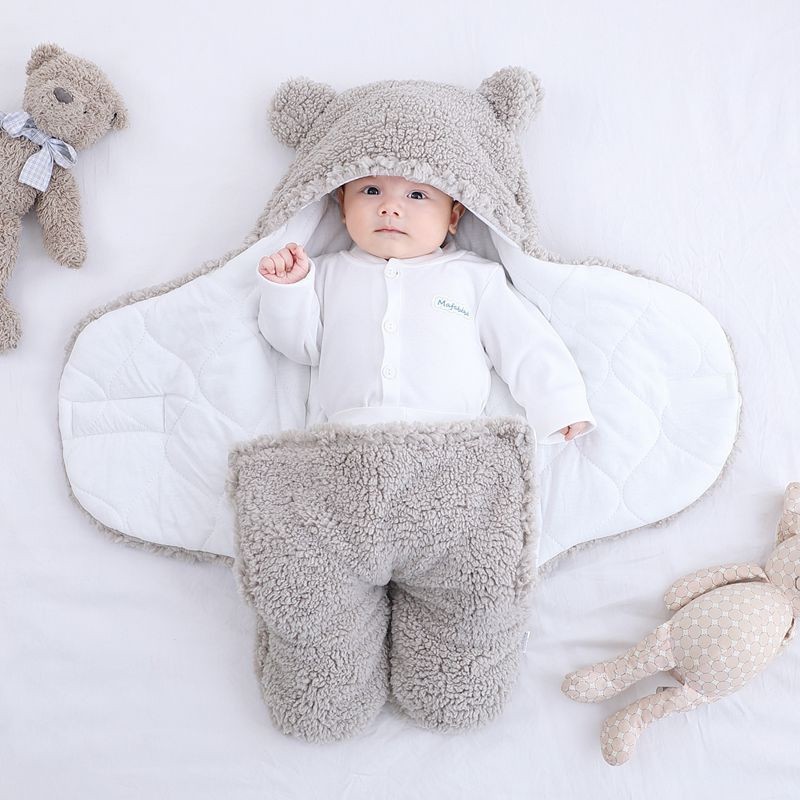 Soft Newborn Baby Wrap Blankets Baby Sleeping Bag Envelope for Newborns Sleeping Bag 100% Cotton Thicken Cocoon for 0-9 Months Baby