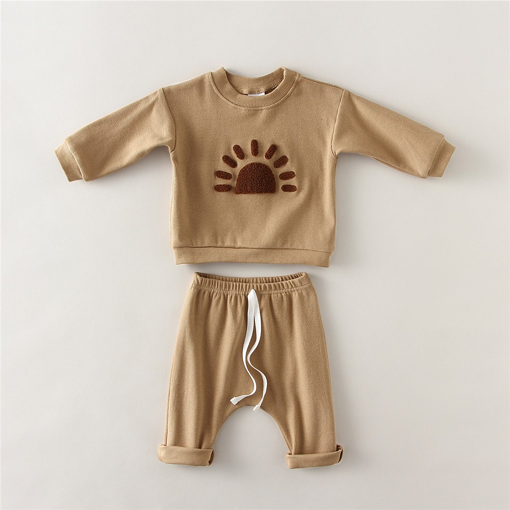 Fashion Baby Clothes Set Spring Baby Boy Girl Casual Tops Loose Sweater Trousers 2pcs Newborn Baby Boy Clothes Outfits