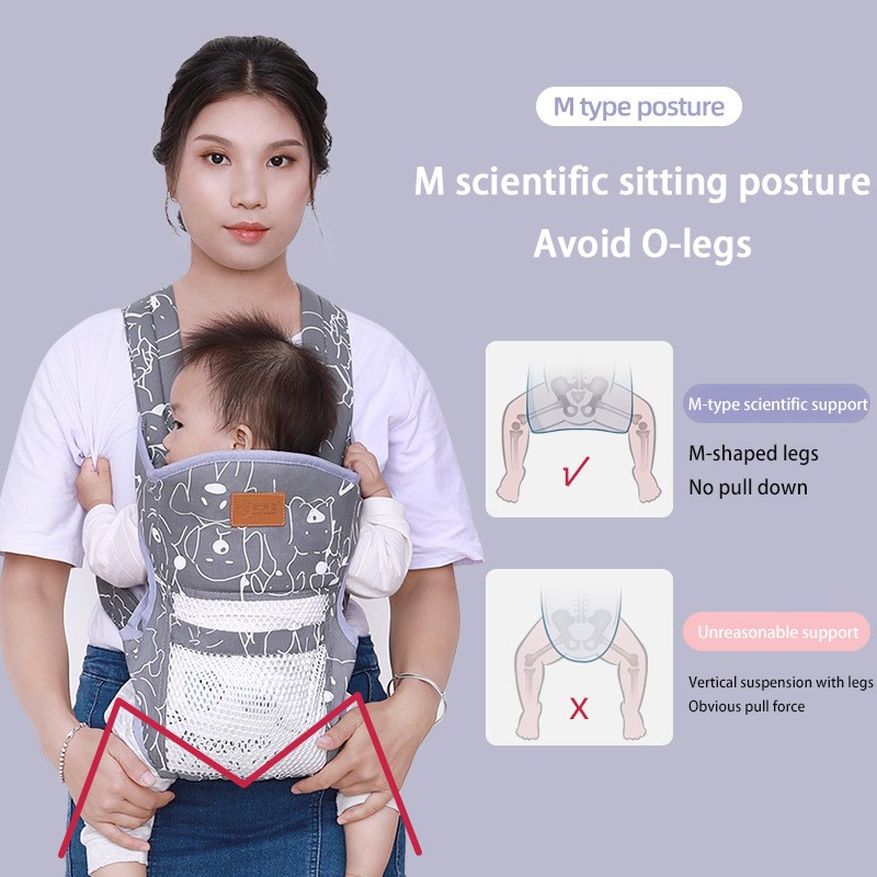 New Baby Carrier Double Shoulder Mesh Breathable Soft Multifunctional Mother Sling Wrap Baby Kangaroo Adjustable Safety Carrier