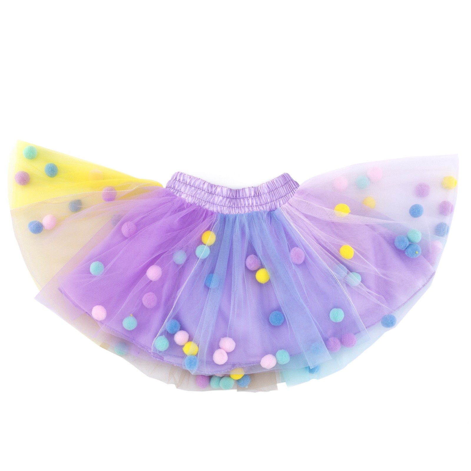 2022 New Arrival Infant Mulity Colorful Tulle Tutu Skirt Pom Pom Princess Mini Dress Children's Clothing Pettiskirt Girl Clothes