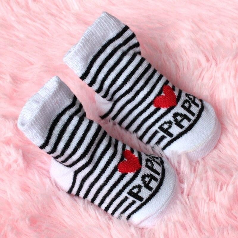 Spring Autumn Baby Cotton Socks Soft Cute Love Mama Girls Boys Floor Socks for 0-6 Months Newborn Baby Stripe Newborn Stuff