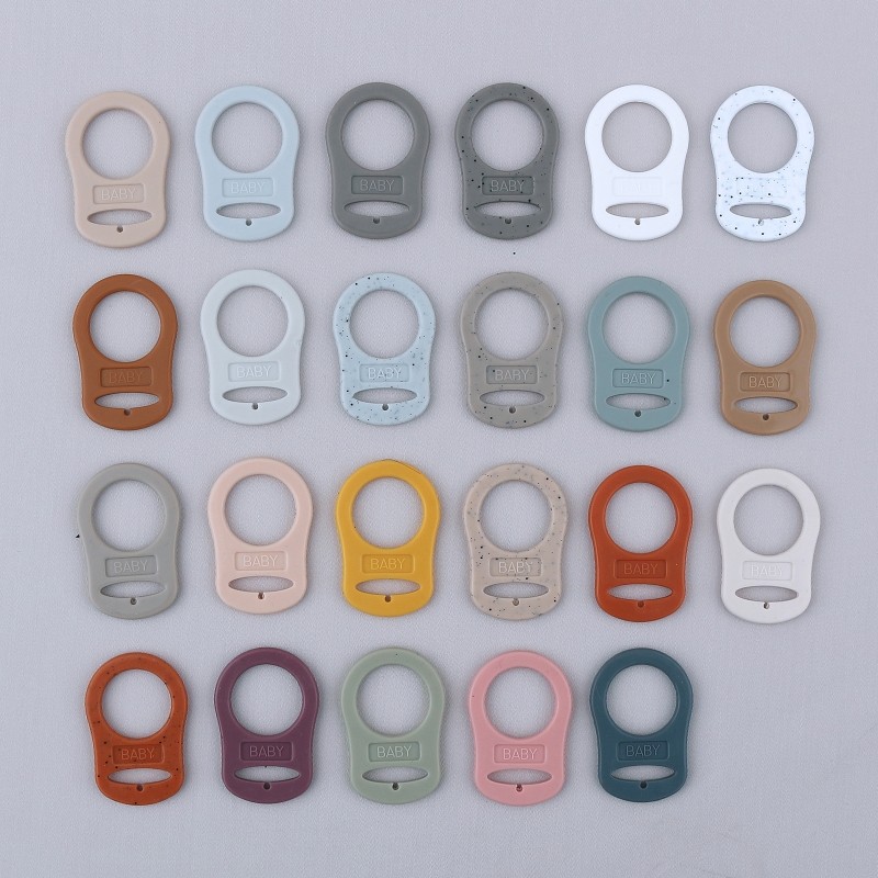 5pcs/lot Dummy Pacifier Holder Clip Adapter Ring Button Pattern Pacifier Adapter DIY Baby Shower Gift Accessories Baby Stuff