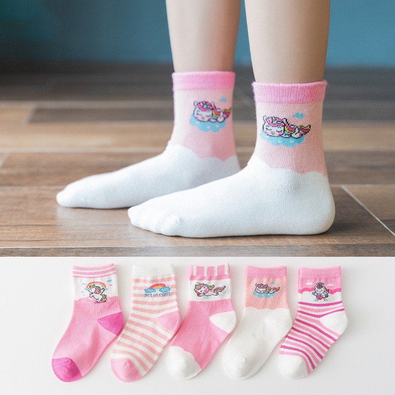 5 pairs soft cotton children socks cute cartoon print kids socks newborn baby boy socks casual girls boys socks 1 to 12 years