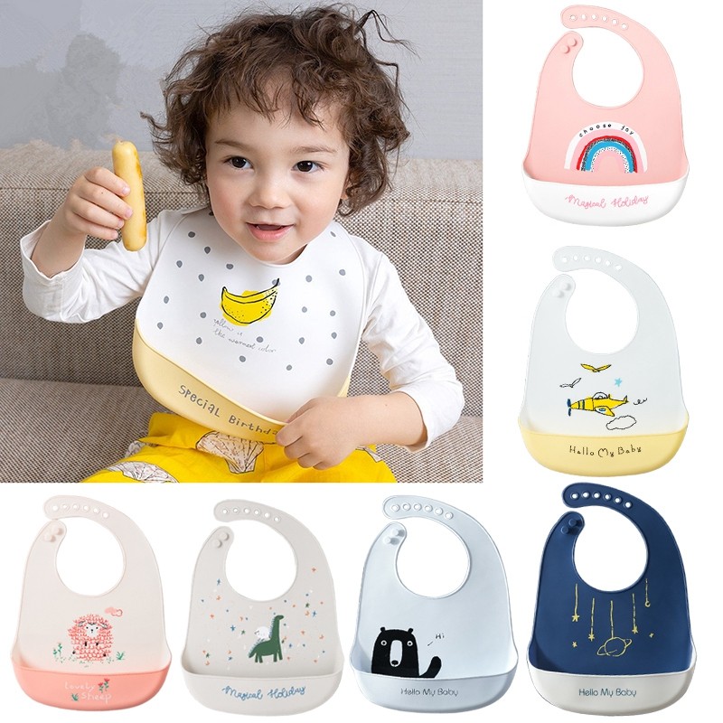 Waterproof Baby Bibs For Babies Burp Feeding Cloth Adjustable Silicone Bibs Saliva Dripping Newborn Infant Saliva Towel Bandana