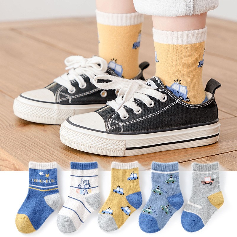 5pairs/lot Winter Kids Socks Cute Cartoon Autumn Baby Boys Girls Toddler Socks Soft Cotton Children Socks 1 to 12 Years