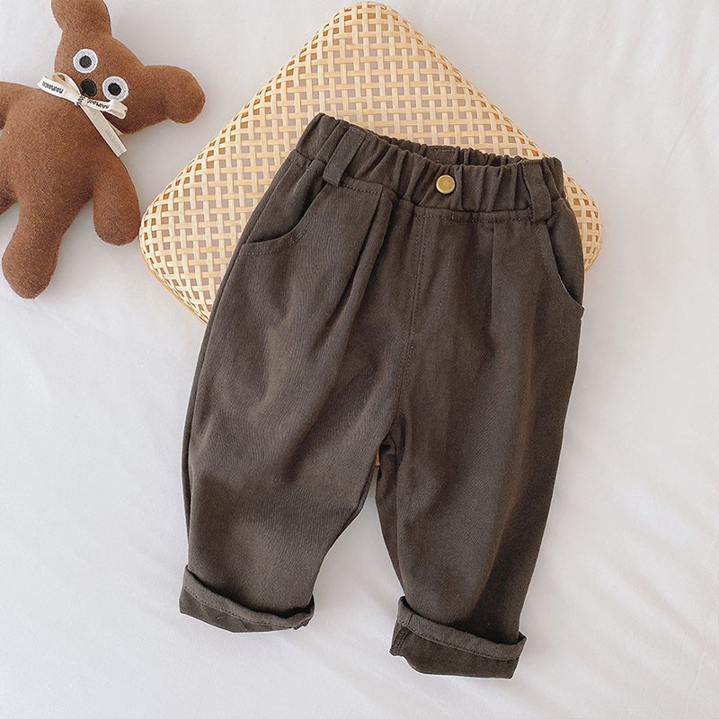 MILANCEL 2022 Spring New Baby Solid Pants Boys Pants Fashion Boys Short Jeans Kids Pants