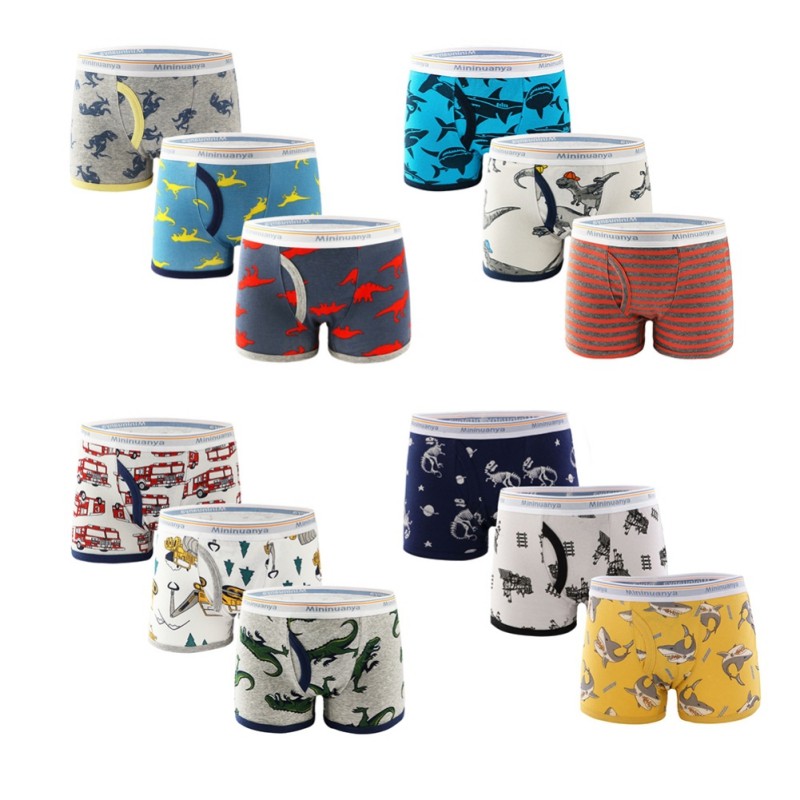 3pcs/set Cartoon Dinosaur Cotton Boys Boxer Underpants Children Panties Warm Cartoon Underwear Kids Panty Shorts 3-10 Years