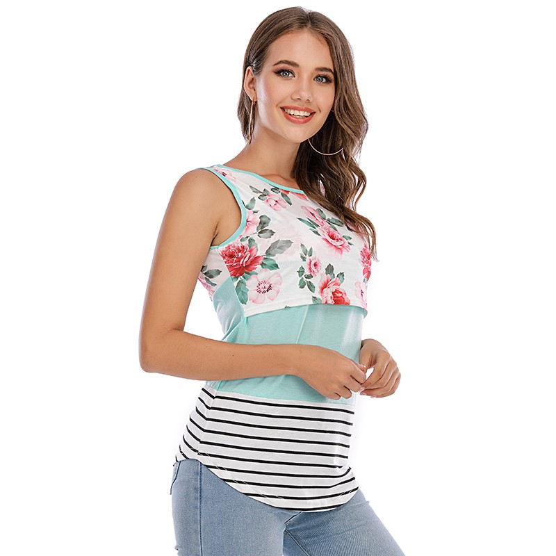 2021 Women Maternity Breastfeeding Tee Nursing Tops Striped Short Sleeve T-shirt Plus Size S-2XL Maternity Clothes Tees Clothes