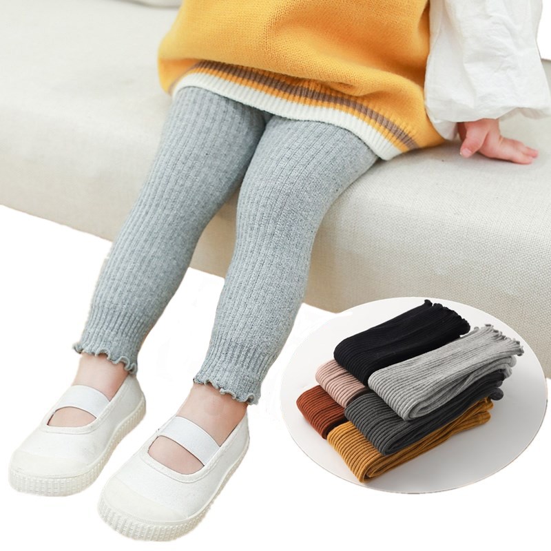 Girls Leggings Children Pants Infant Newborn Kids Leggings Toddler Girl Trousers Ribbed Leggings Spring Autumn Cotton