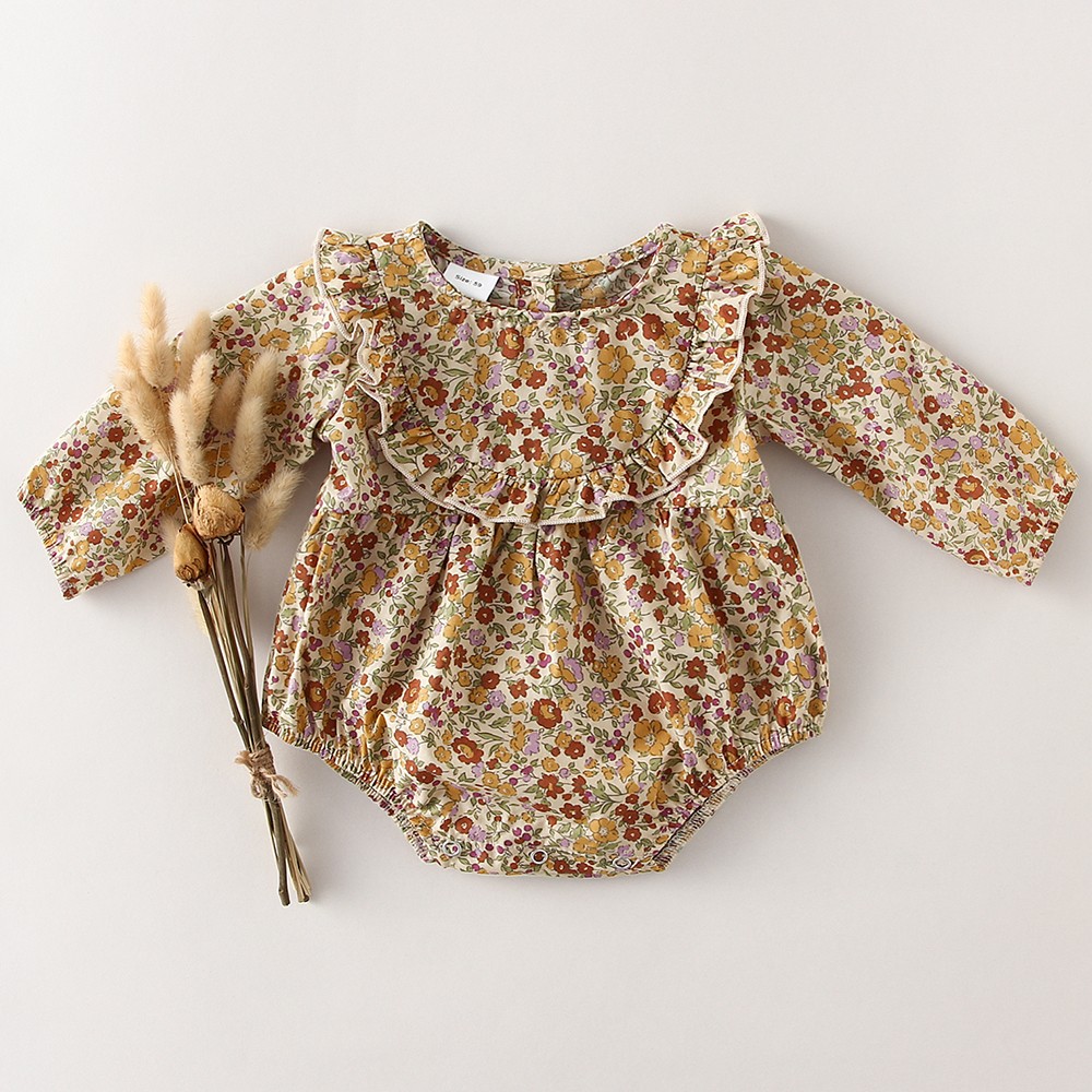 Spring summer floral newborn baby girl clothes sweet baby girl cotton pants for 0-24M baby jumpsuit one piece